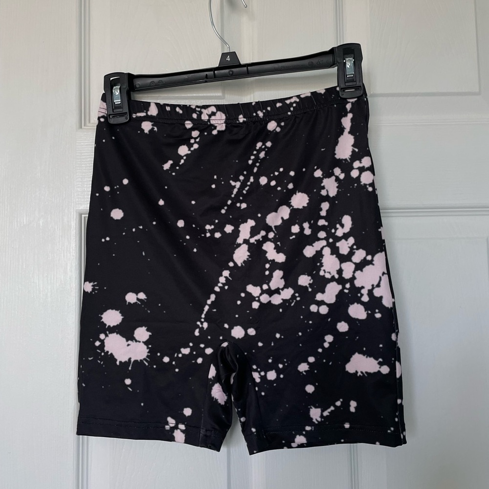 SHEIN splatter paint biker shorts